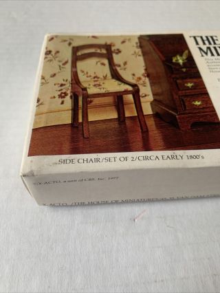The House Of Miniatures Side Chair Set of 2 Early 1800 ' s Opened Doll Furniture 3