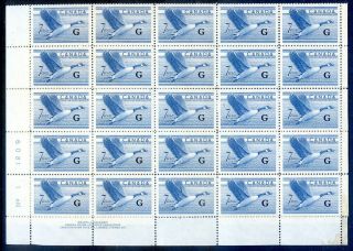 Canada 1952 - 3 7c Goose Ovptd.  G A Complete Umnounted Sheet 50 (2019/11/07 04)