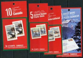 Weeda Canada Bk106 - Bk109 Vf Mnh Set Of Booklets,  Christmas 1989 Cv $142