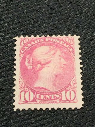 Antique Canada Stamp Scott 40b Mh 10 Cent Deep Lilac Rose C.  1870 - 89 Cv$1600