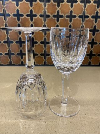 Waterford Crystal Kildare Set Of 2 Claret Wine Glasses 6 1/2 " Tall