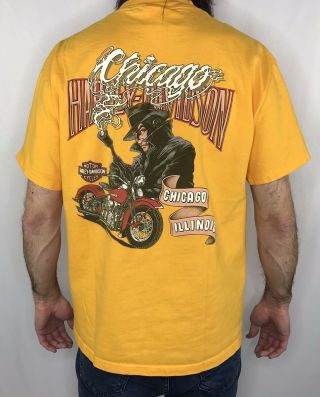 Vintage Y2k 2006 Harley Davidson T Shirt L Large Chicago Il Usa Motorcycle Rebel