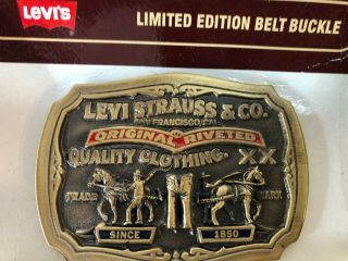 Levi Strauss & Co.  Quality Clothing Two Horse Brand Belt Buckle Limited Edition 2