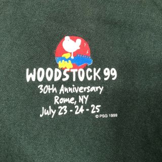 Vintage Woodstock 1999 Rome,  Ny 30th Anniversary Green T - Shirt Sz Xl