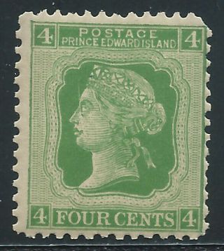 P.  E.  I.  14 (4) 1872 4 Cent Green Queen Victoria Perf 12 Mnh Cv$40.  00