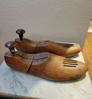 Set of 2 Vintage Wooden Shoe Mold Stretcher Antique Form Insert Size 9 1/ 2 2
