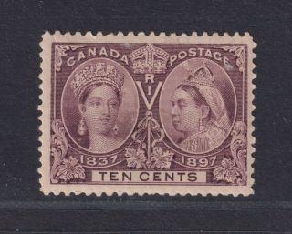 Canada Sg 131 Scott 57 F/vf Mh 1897 10¢ Purple Queen Victoria Jubilee Scv $160