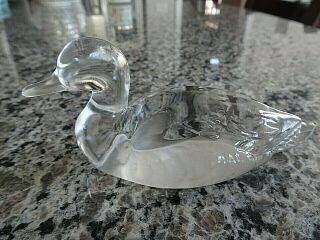 Vintage Fenton Art Glass Mallard Duck Figurine Clear