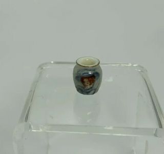 Dollhouse Miniature Artisan Signed Hand Painted Porcelain Vase Ina Williams