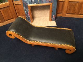 Victorian Leather Chaise Lounge Fainting Couch Dollhouse Miniature Artist Signed