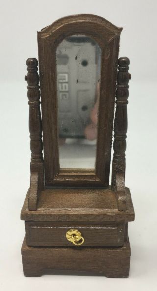 Vintage Dollhouse Miniature Price Products Wood Mirror Cabinet Hall Stand