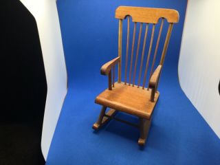 Dollhouse Miniature Rocking Chair 1:12 Scale Furniture Stained And Varnished