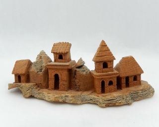 Vintage Southwest Carved Driftwood Village Artisan Dollhouse Miniature 1:144