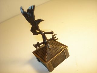 Vintage Durham Industries Metal Miniature Antique Weather Vane With Bird