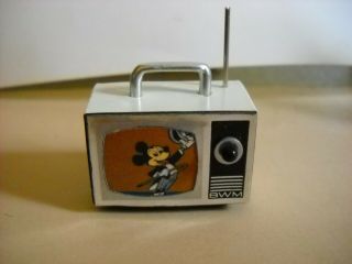 Dollhouse Miniature Television Set With A Mickey Mouse Screen Shot 1:12 Scale