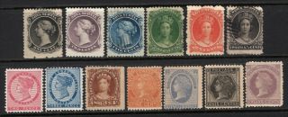 Nova Scotia & P.  E.  I.  1860 - 72 Qv Selection 13 Stamps Or