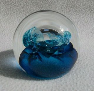 Caithness 8cm Glass Paperweight Quicksilver Designed By Colin Terris