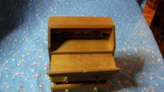 Dollhouse Miniature Wood Writing Desk Drawers Open 3 5/8 Inch High 3
