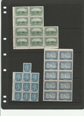 Canada 211 - 216,  Mnh Og Set Of 6,  1935 Kgv Jubilee Issue In Blocks Of 10