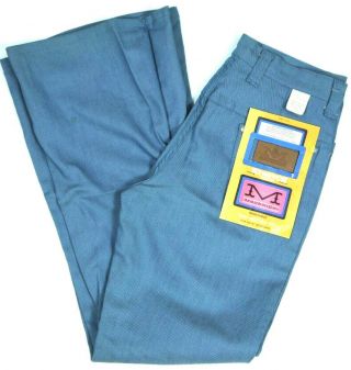 Vintage 70s Maverick Pants Jeans Bell Bottom Flare Womens 28x30 11/12 Nos Nwt