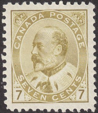 Canada 1903 King Edward Vii 7c Yellow - Olive Sg180 Cat £90