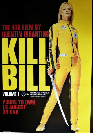 Kill Bill Vol 1 Promo Poster Uma Thurman Movie A3 Dvd
