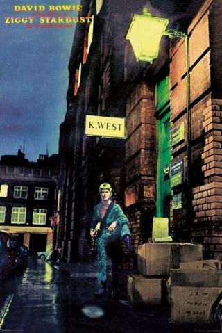 David Bowie Ziggy Stardust Album Cover 24x36 Poster Classic Rock Music Iconic