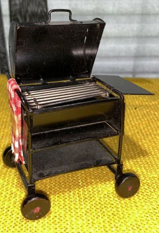 Barbecue Grill Miniature Dollhouse Outdoor Bbq 1:12 Scale Vintage 1990’s