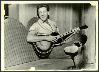 (2) Rare Elvis Presley 8 " X 10 " Vintage Photo (playing Guitar) 1950 