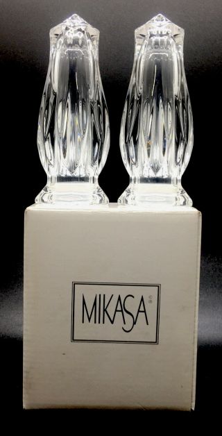 Mikasa Icicles Full Lead Crystal Salt & Pepper Shakers 4 1/4 " Germany