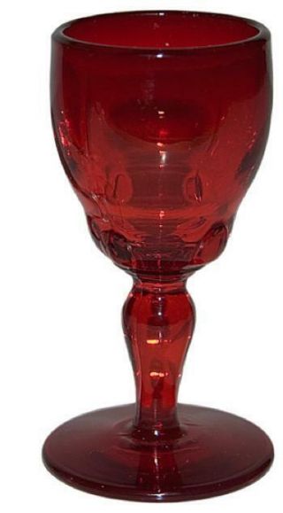 Martinsville Moondrops Ruby / Red Cordial Goblet