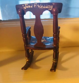 Vintage Renwal John F Kennedy Miniature Rocking Chair Dollhouse Furniture 65 2