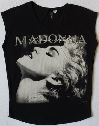 Madonna True Blue Female Size 4 (small) Black T - Shirt