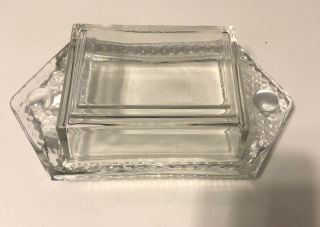 Clear Glass Double Butter Dish Or Cream Cheese Dish