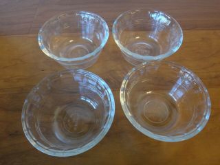 Vintage Pyrex Custard Cups Set Of 4 6oz Clear Glass 463a Scalloped Edge - Usa