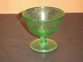 L.  E.  Smith Glass Green Uranium Crackle By Cracky Sherbet
