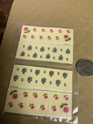 Dollhouse Miniatures Decals Sheets Of Flowers