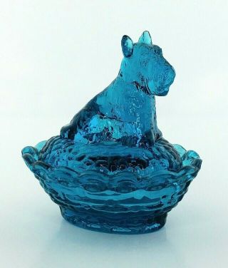 Boyd Scottie Salt - Blue Flame - Covered Glass Salt Dip Cellar Scottish Terrier