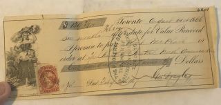 Canada Cover Fb23 1866 Promise Note Pen Cancel Bank Of British North America