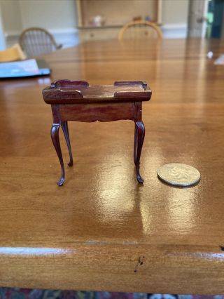 Vintage Dollhouse Miniature Queen Anne End Table Believe Verl Kraeger 1:12 2