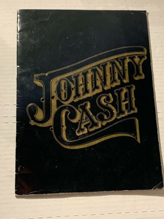 Johnny Cash 1976 Tour Program (black Cover/embossed) W/june Carter