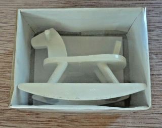 Doll House Miniature White Wooden Rocking Horse 1:12th Scale