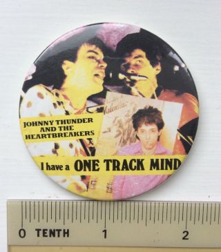 Vtg Og Johnny Thunders And The Heartbreaker Pin Badge Punk Music 55mm 70s