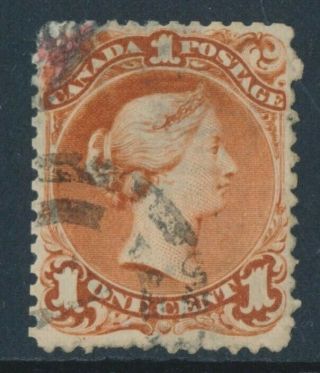 Canada 1868 31,  Rare 1c Brown Red On Laid Paper B92