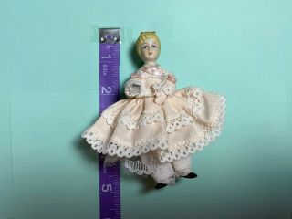 Vintage Ceramic Dollhouse Miniature Hand Painted Doll