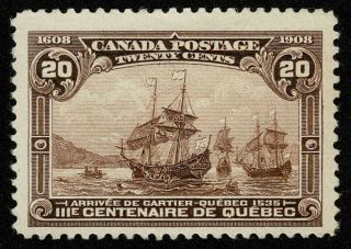 Canada Stamp Scott 103 20c Arrival Of Cartier At Quebec No Gum