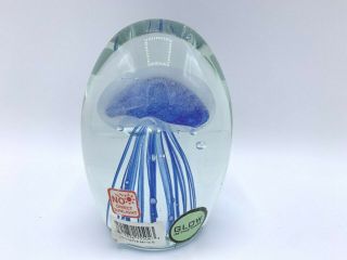 Dynasty Gallery Glass Glow In The Dark Blue Jellyfish W Sticker Flawed