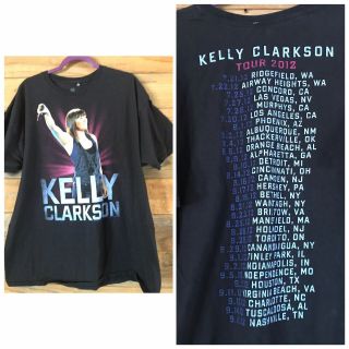 Kelly Clarkson 2012 Tour T - Shirt 2 - Sided Cities Unisex Adult 2xl