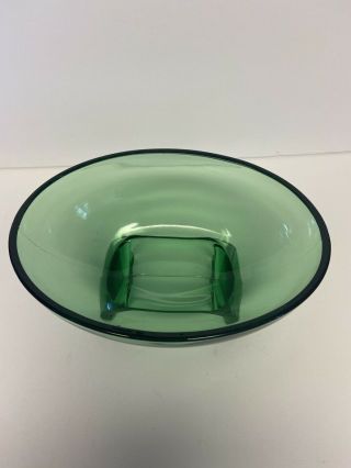 Vintage Emerald Green Oblong Unique Footed Dish Art Deco Candy Nut 2