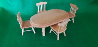 Dolls House Furniture Table And 4 Chairs Chair 8cm
